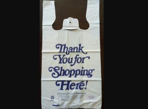 White W Cut Biodegradable Shopping Bags