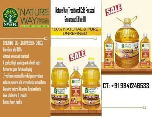 100% Pure Cold Pressed Groundnut Oil