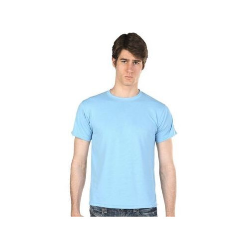 Light Blue Mens Round Neck Cotton T-Shirts - Cotton Sizes L/M/S/XL Light Blue O-Neck Short Sleeves | Stretchable Simple Flaunt in Style
