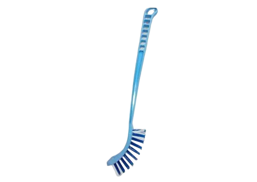 Number 540 Blue Toilet Bowl Cleaning Brush - Plastic Material, Varying Bristle Lengths, Dual Color Blue | Semi-Soft Bristles with Long Handle and Bend End for Curvy Areas