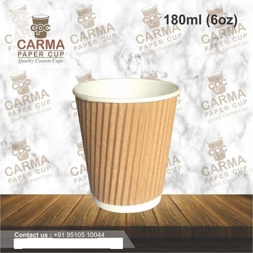 Brown Ripple Paper Cup 6Oz (180 Ml)