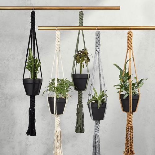 Multicolor Handmade Beautiful Colorful Macrame Planters 