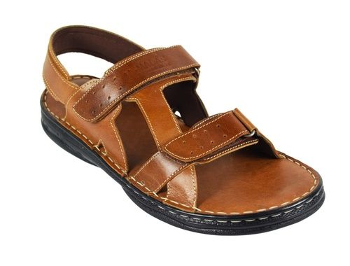 Tan Genuine Leather Mens Sandals