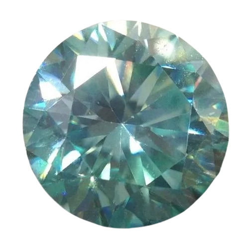 Round Blue Moissanite Diamonds - Diamond Cut: Ideal