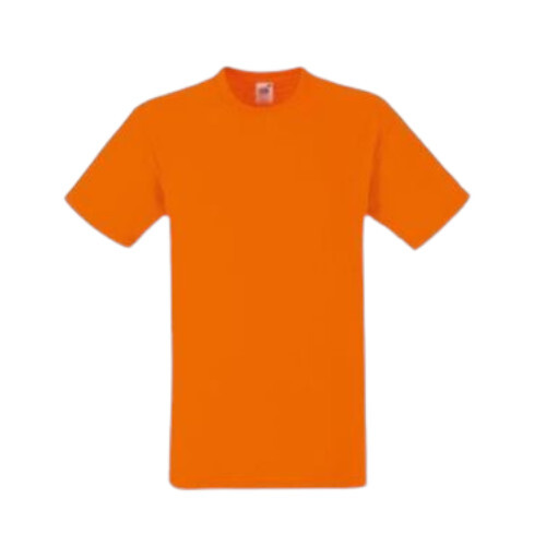 Cotton Casual O-Neck Short Sleeve T-Shirt - Regular & Slim Fit , Plain Orange Design for Adult Males
