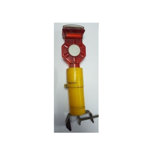 Plastic Solar Barricade Flasher - 1 Inch Dimensions, Yellow and Red Reflective Tape, 300 Meters Visibility, 3-Year Durability, IP65 Rated, Automatic Function, Solar Powered, Lightweight 400 Grams