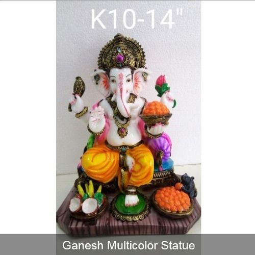 Multicolor Ganesh Ceramic Statue