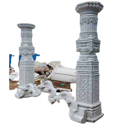 Eco-Friendly Circular Shape Off White Frp Temple Pillar