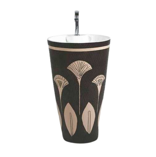 Pedestal Design Ceramic Single Wash Basin - Size: L435 W435 H850