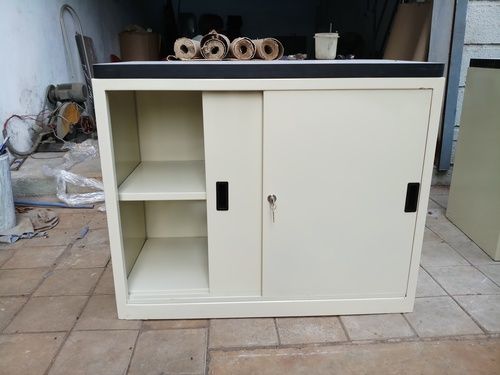 Ivory Sliding Mild Steel Door Cabinet