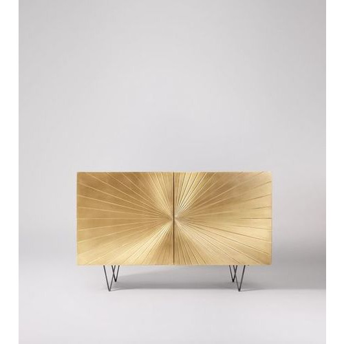 Laqure Finish Wooden Sideboard - Artwork: Handmade