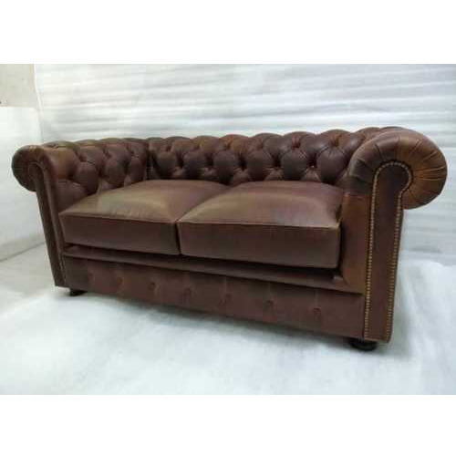 Two Seater Leather Sofa Set - Color: Various