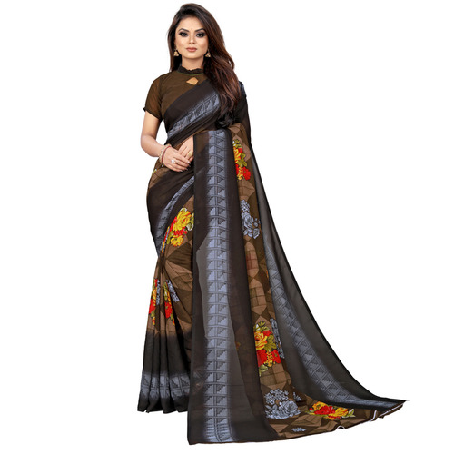 Flareon Printed Georgette Saree - Color: Various Colors Are Available