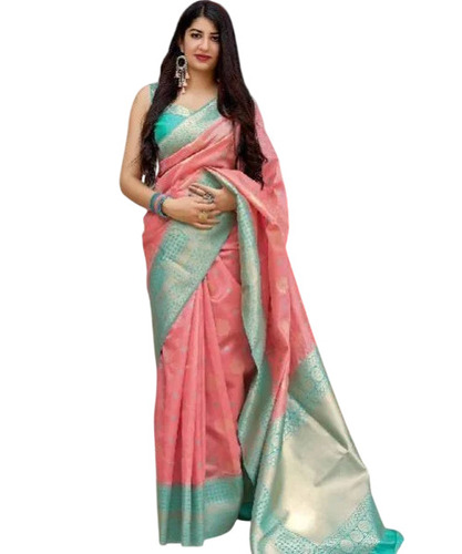 Pink Art Banarasi Silk Saree - Color: Various Colors Are Available