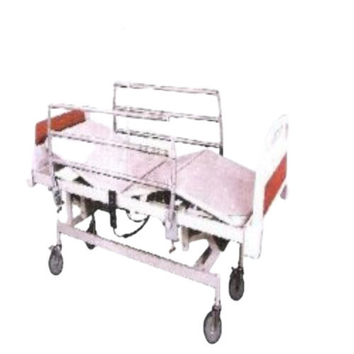 Silver And Red Wheeled Base Automatic Electric Operated Icu Bed