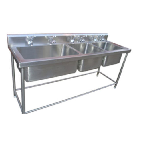 Stainless Steel Three Sink Table