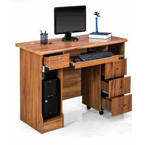 Wooden Office Desktop Table - Color: Brown