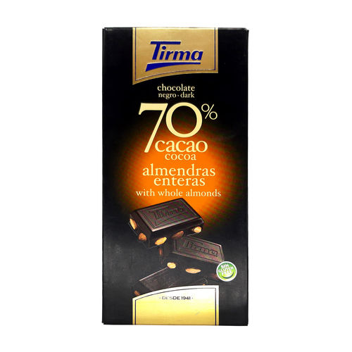 Tirma Dark Chocolate 70% With Whole Almond 125 Gm - Pack Size: 1