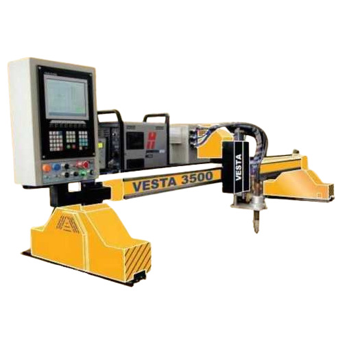 CNC Plasma Cutting Machine - Electric Metal, Yellow Color | Precision Dual Drive Servo System, Large Inbuilt Memory, Easy Control Panel, Standard Shape Library, Anti Backlash Mechanism