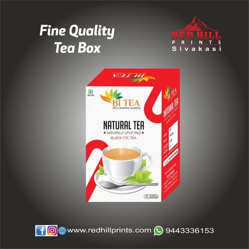 Multicolor Printed Tea Packing Box in Glossy or Matt Lamination