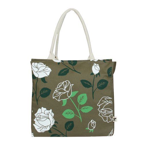 Olive Green Printed Canvas Vegetable Bag