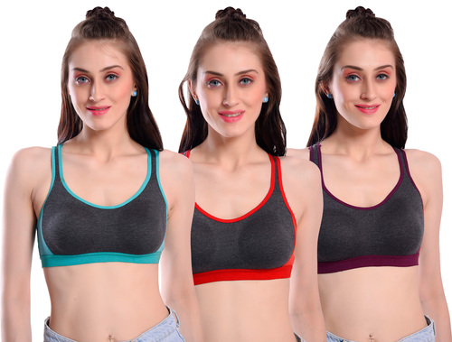 Women's Set Of 3 Non-padded Lightweight Sports Bra For Train at
