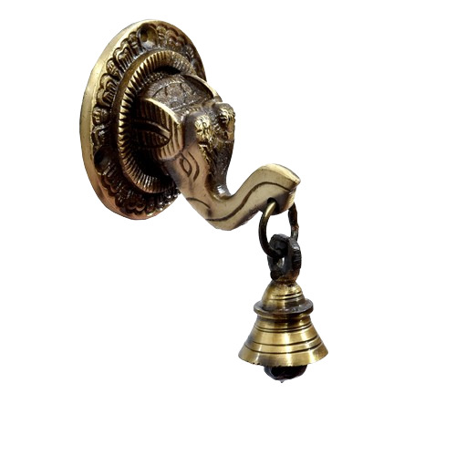 Brass Wall Decorative Elephant Face - Color: Golden