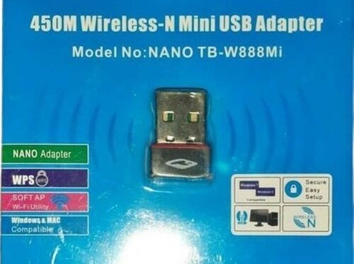 Terabyte Wireless Mini USB Adapter - Supports Mpeg4 Set Top Box, Android Box, Desktops, Laptops | Easy Installation, Wireless Interface, 10m Range, Includes Driver CD