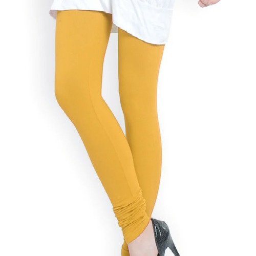 Ladies 4 Way Stretchable Cotton Lycra Leggings - Color: Yellow