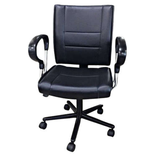 Leatherette Office Revolving Chair - Color: Black