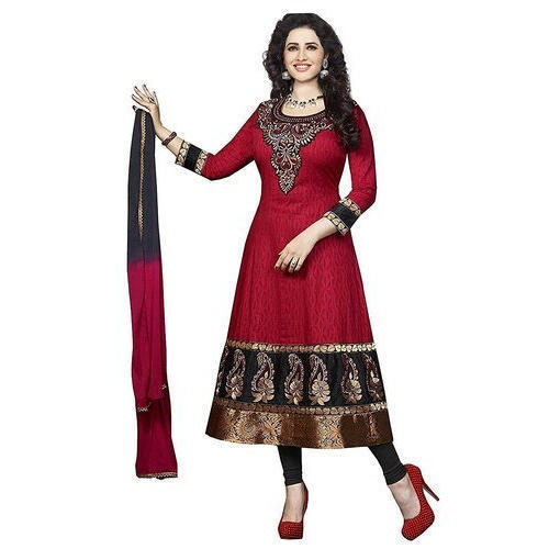 Maroon Fashionable Anarkali Suit For Ladies