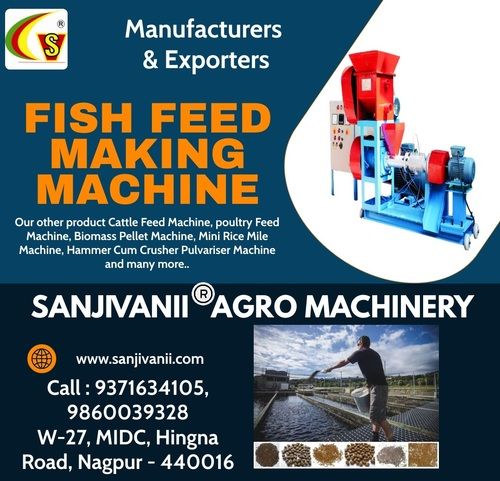 Blue Automatic Fish Feed Making Machine