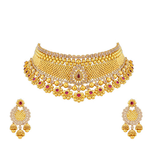 Uncut Gold Diamond Necklace Set