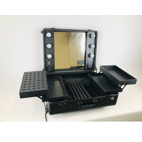 Makeup Vanity Case With Wheels And Stand - Color: Black