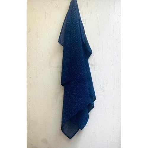 Blue Printed Georgette Stole - Knitting Type: Hand Made