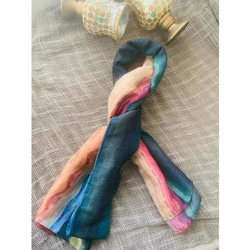 Multi Color Printed Stole - Fabric Type: Silk