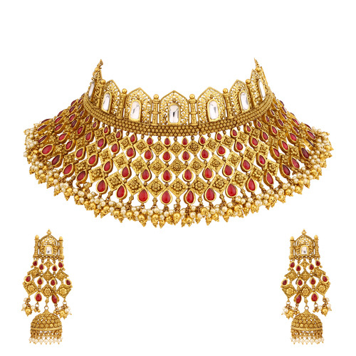 Kundan Necklace Sets - Earrings Type: Drop Earrings