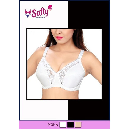 Mona Seamless Padded D Cup Bra - Color: White