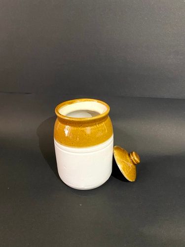 Glossy Ceramic Pickle Pot With Lid