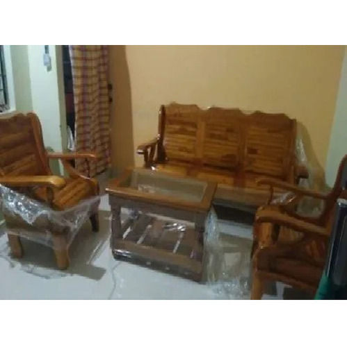 Brown Teak Sofa Set