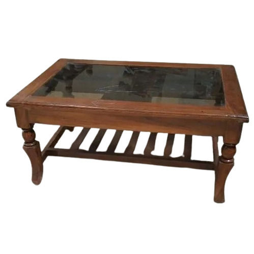 Polished Wooden Tea Table - Color: Light Brown