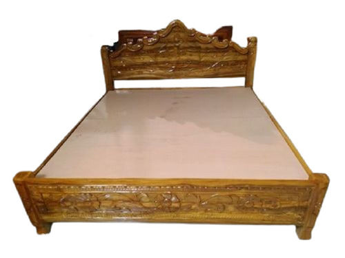 Wooden Double Cot Bed - King Size 6x6.25 ft, New Condition, Brown Indoor Furniture, 1 Year Warranty