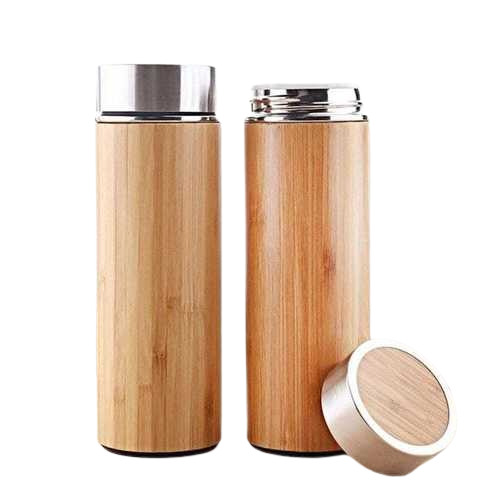 Bamboo Thermo Flask - Color: Steel Color