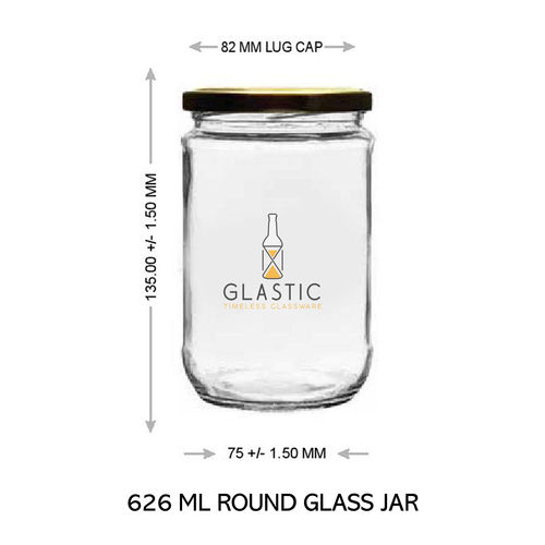 Hollow 626 Ml Ground Glass Jar