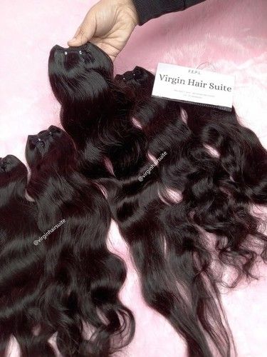 Black Machine Weft Remy Hair