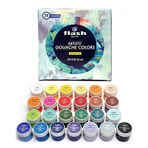 Flash 25 Colors Acrylic Chalk Paint Set, 50 ml Non Toxic, Multi-Surface  Paint
