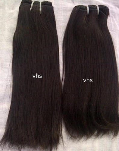 Black Straight Double Drawn Hair