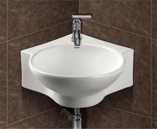 Corner Wash Basin White Color