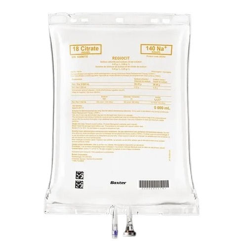 Regiocit Dialysis Fluid - Use: It Is Indicated For Use As Replacement Solution For Regional Citrate Anticoagulation (Rca) Of The Extracorporeal Circuit In Patients Treated With Continuous Renal Replacement Therapy (Crrt)