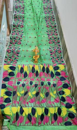 Pista Jacquard Woven Jamdani Silk Designer Sarees